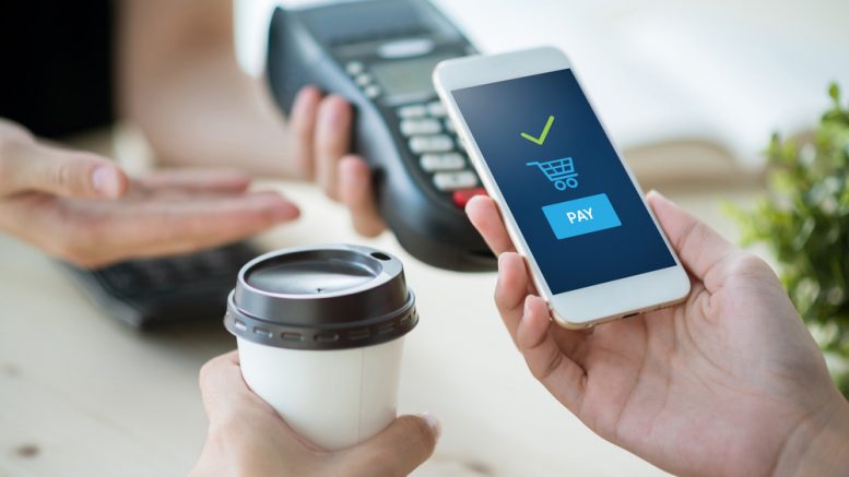 Mobile payment being made on a smartphone