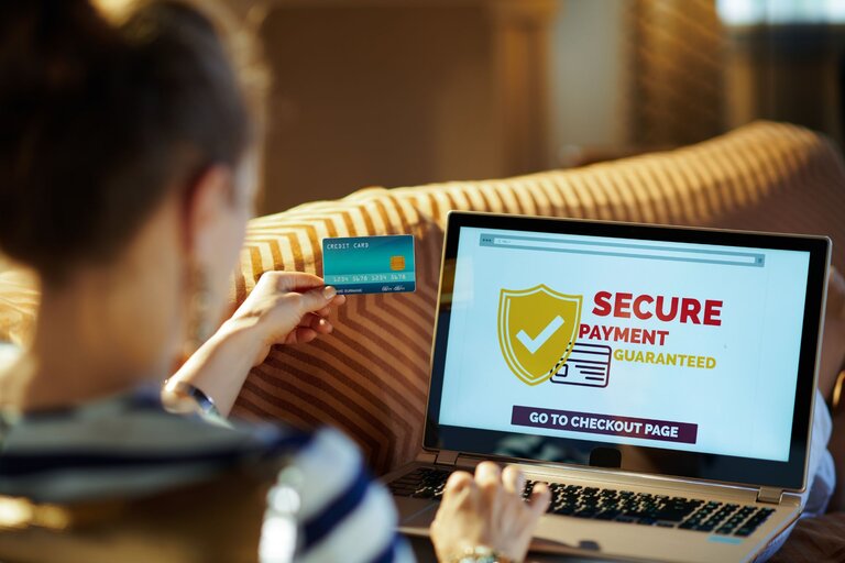 Secure online payment being made