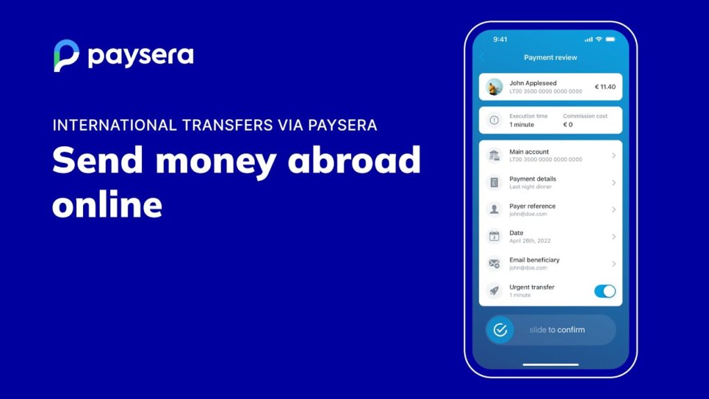 Paysera account features under review
