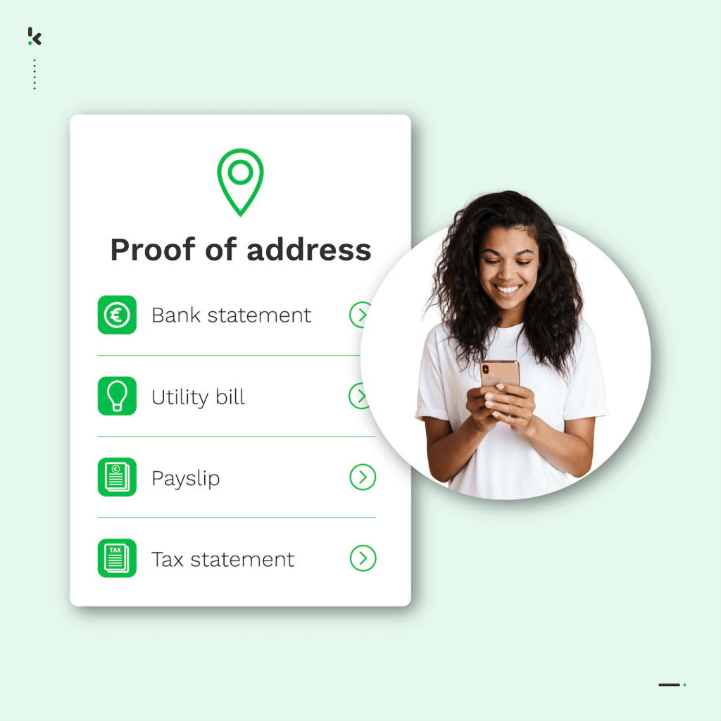 Documents used as proof of address