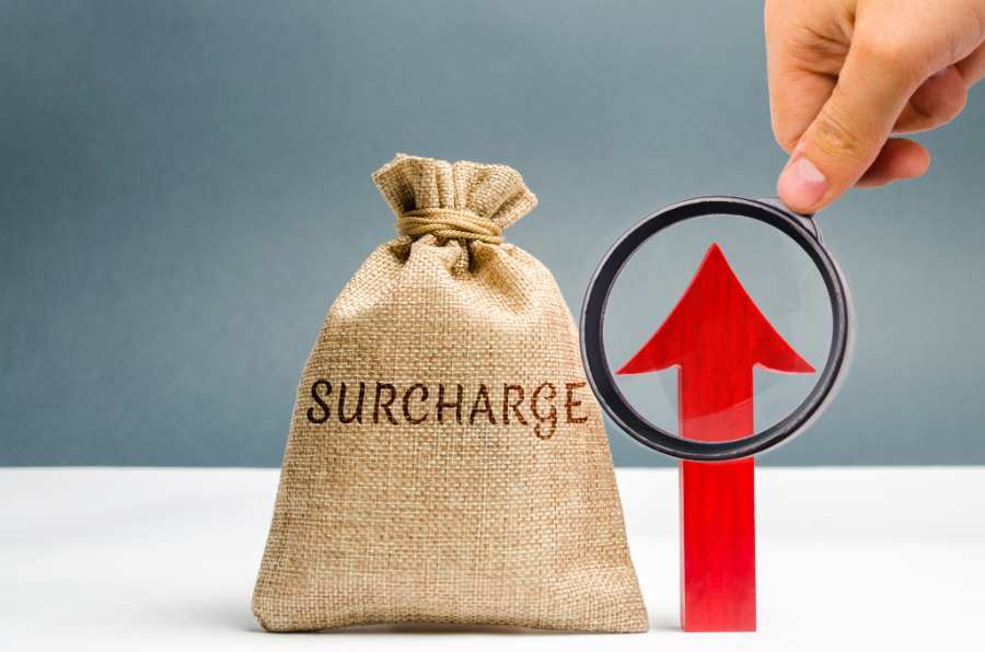Credit card surcharge applied at a small business