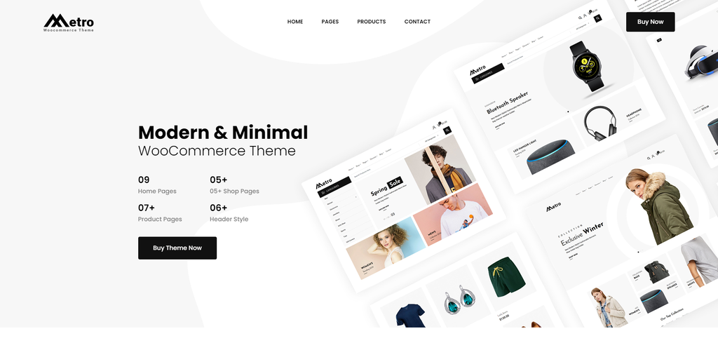 Metro WooCommerce theme layout for an online store