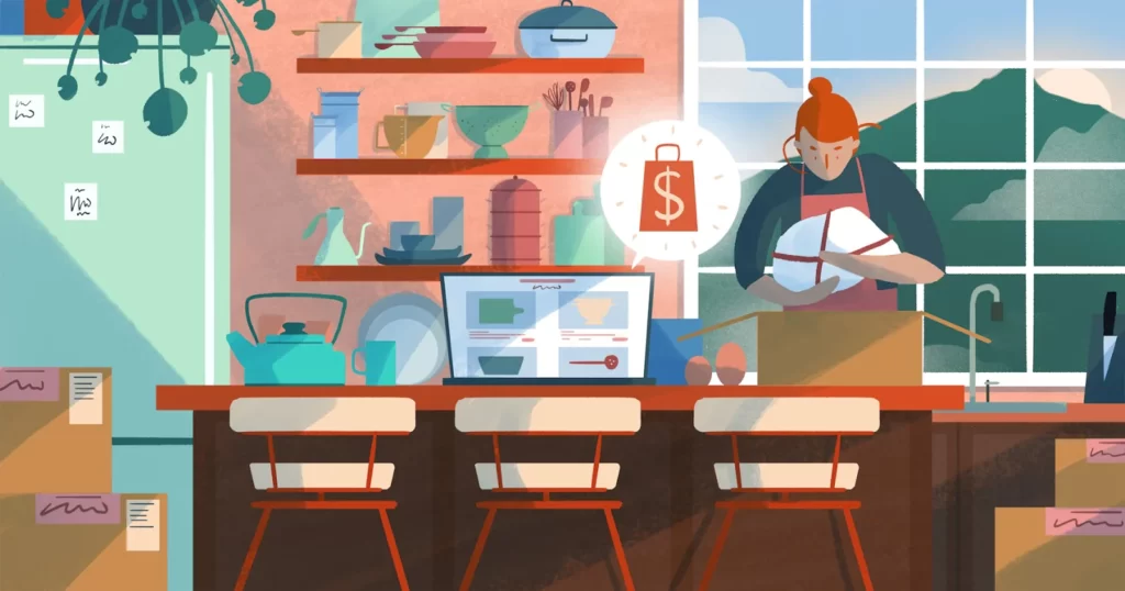 Buying and selling goods on an online marketplace