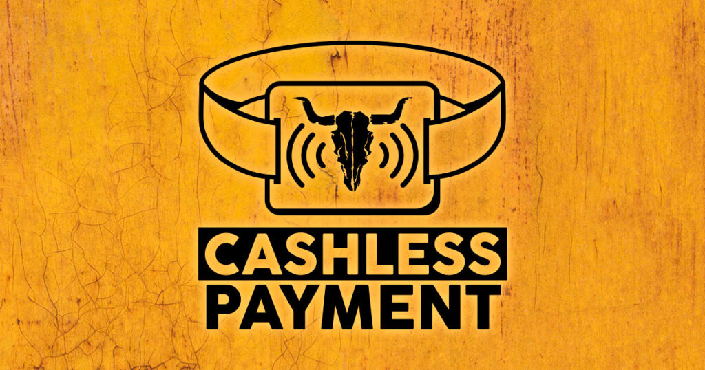 Cashless payment wristband at a music festival