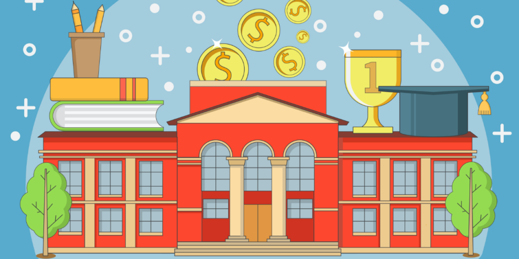 Cashless payment being used by a student at school