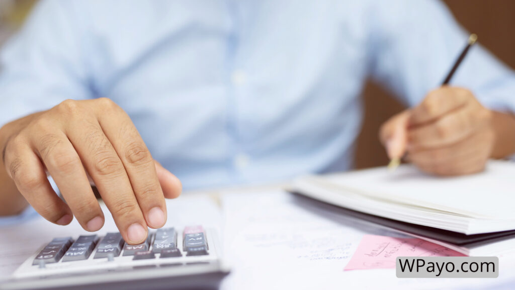 Invoice being prepared securely on a WordPress website